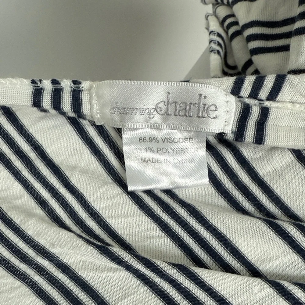 Charming Charlie Nacy and White‎ Striped Wrap